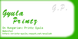 gyula printz business card